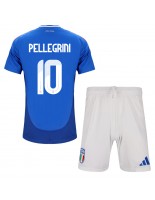 Italia Lorenzo Pellegrini #10 Kotipaita Lasten EM-Kisat 2024 Lyhythihainen (+ shortsit)